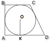 Периметр прямоугольной трапеции, описанной около окружности, равен 32, её большая боковая сторона равна 9. Найдите радиус окружности.